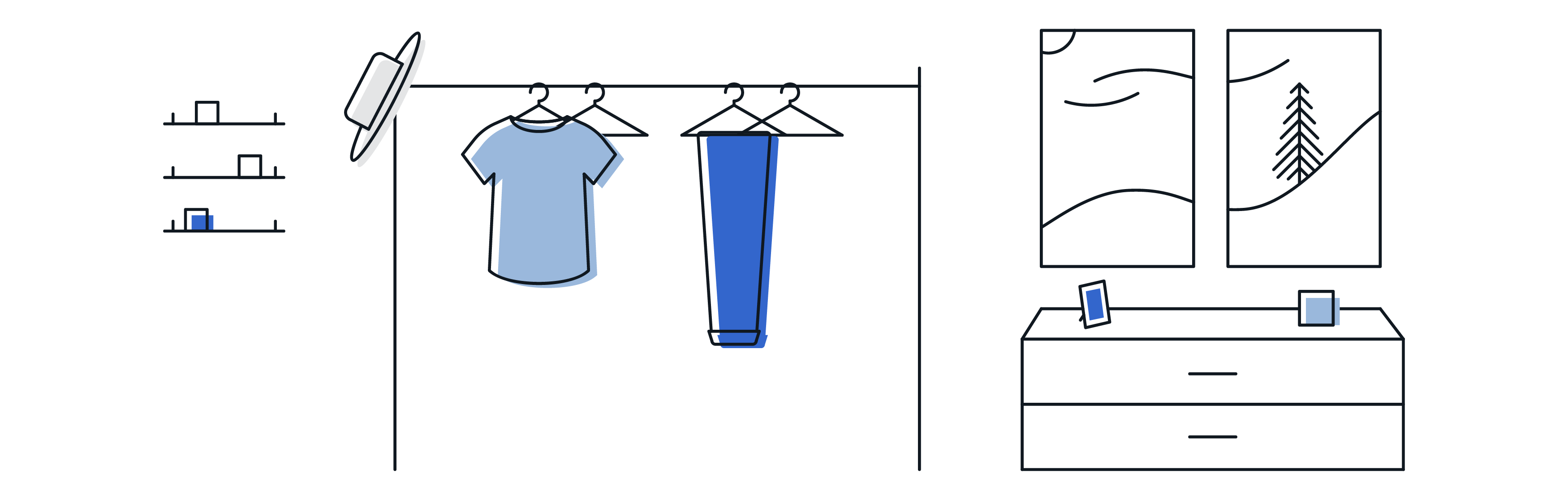 A simple wardrobe by an open window