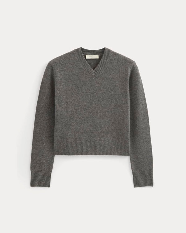 Cropped V-Neck Sweater