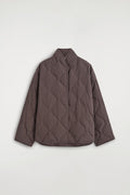Quilted Shawl-Collar Jacket | Brown