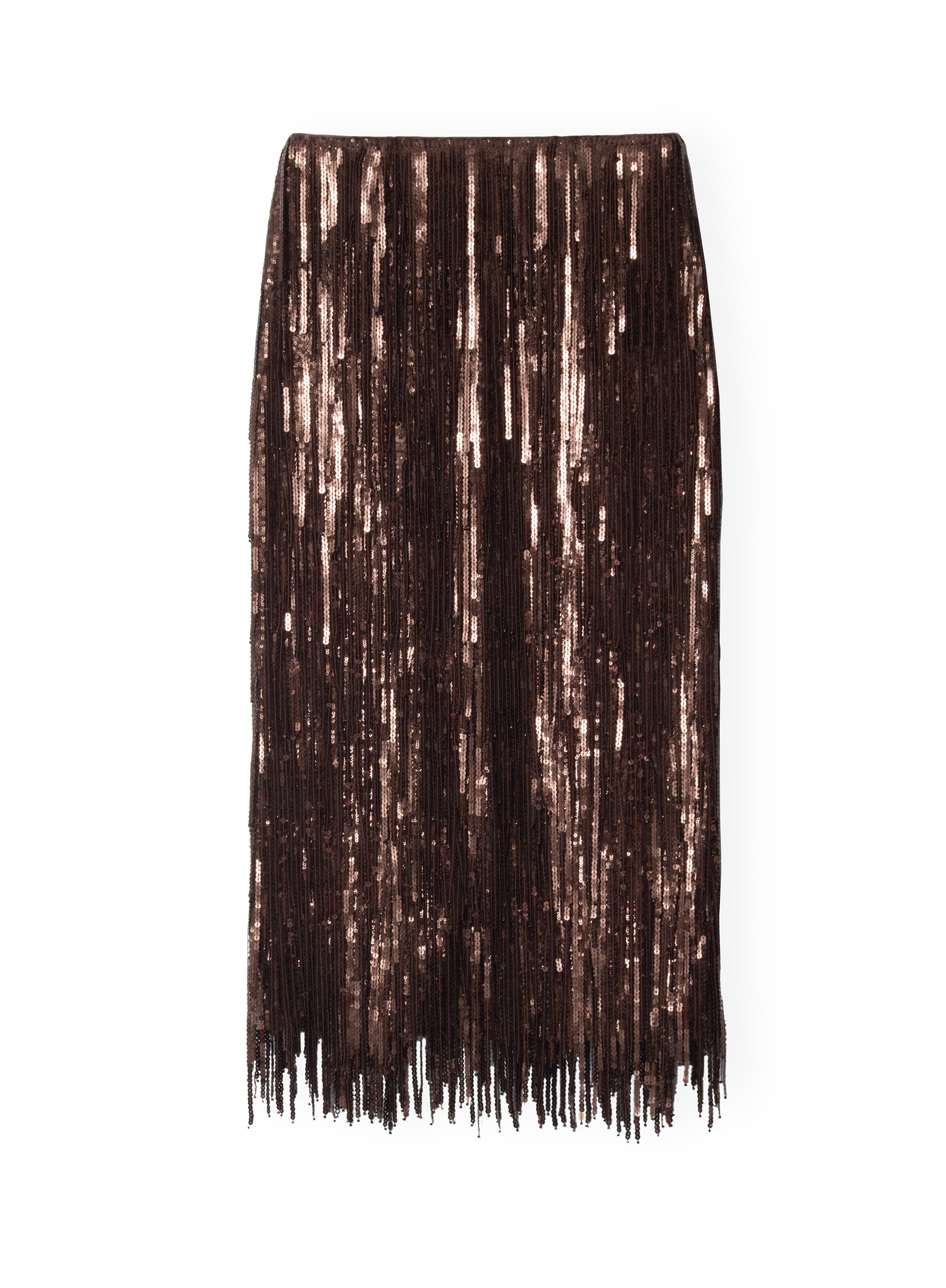 Fringed Sequin Midi Skirt