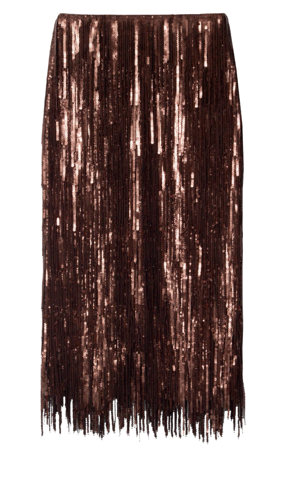 Fringed Sequin Midi Skirt
