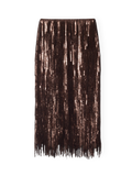 Fringed Sequin Midi Skirt