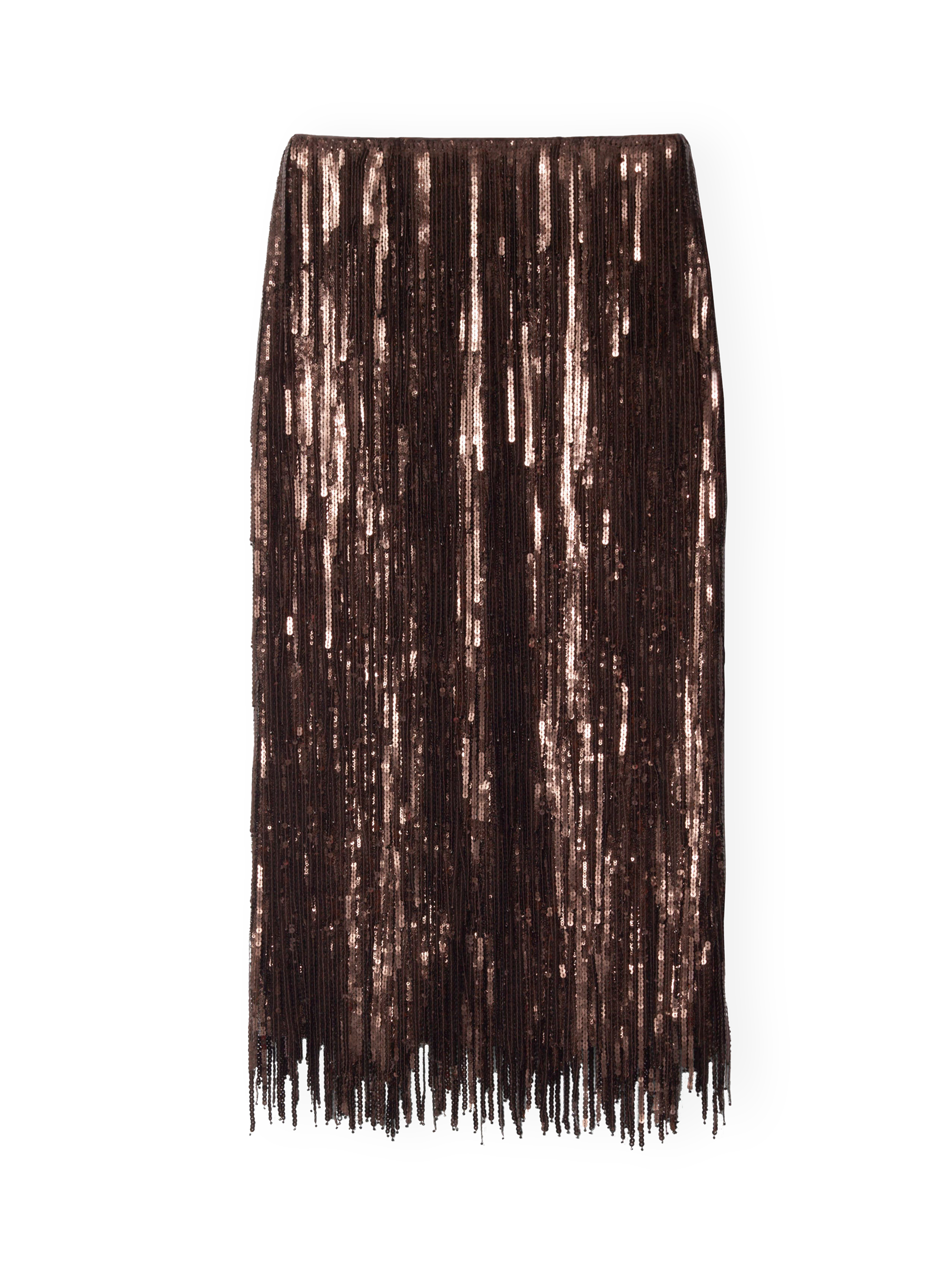 Fringed Sequin Midi Skirt