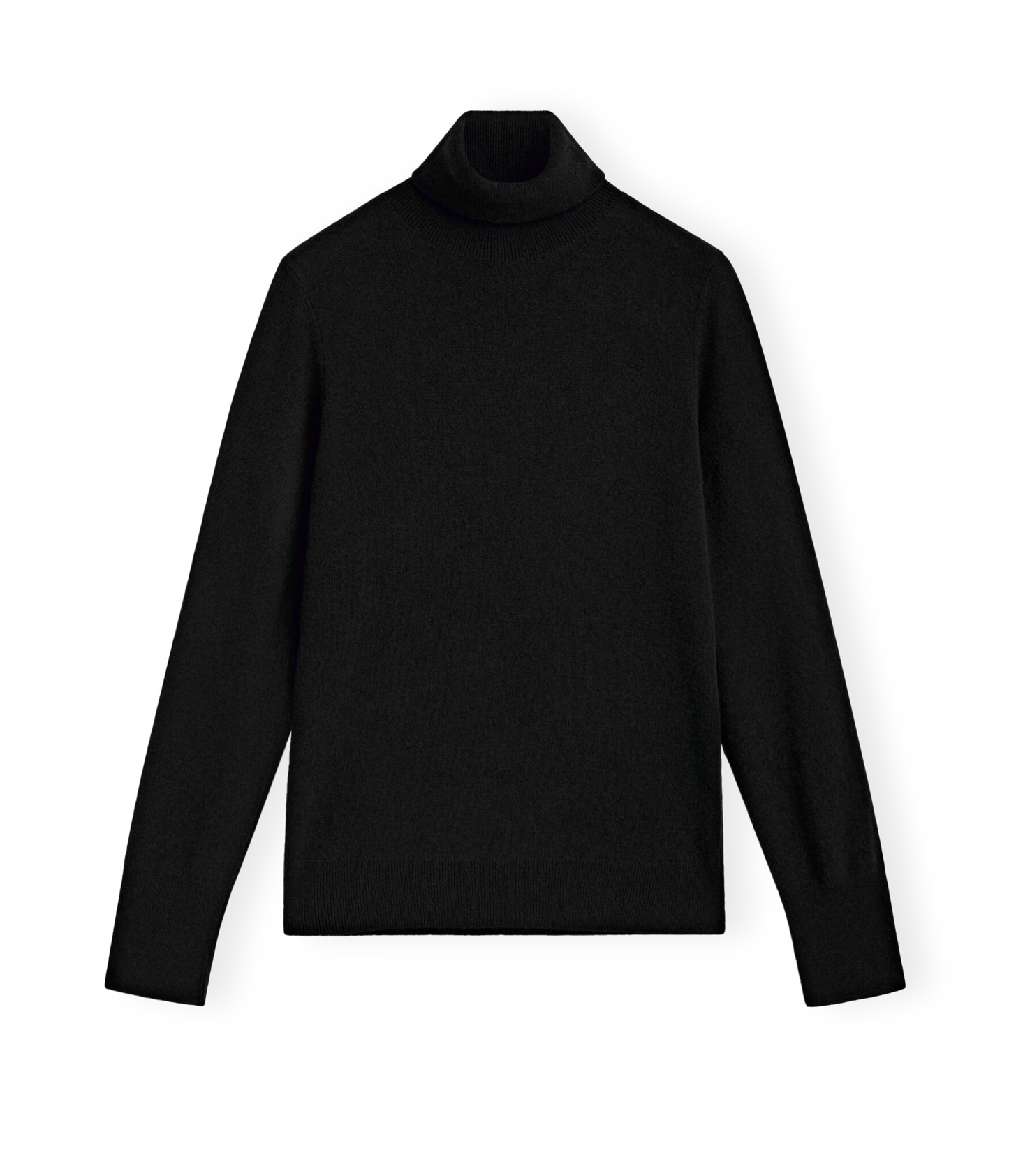 Merinowolle Rollkragenpullover (Schwarz)