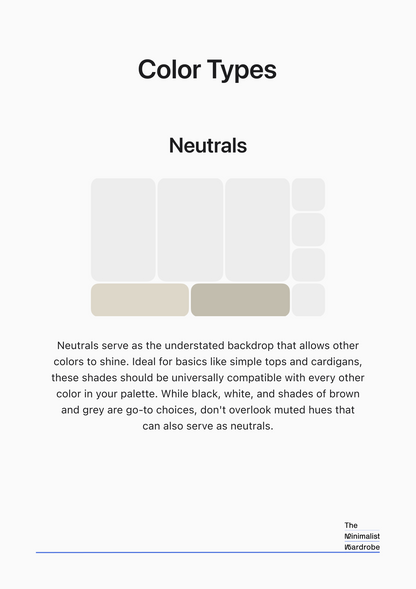 Minimalistische Farbpaletten für die Garderobe (Premium-PDF)