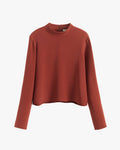 Fine Rib Mock Neck