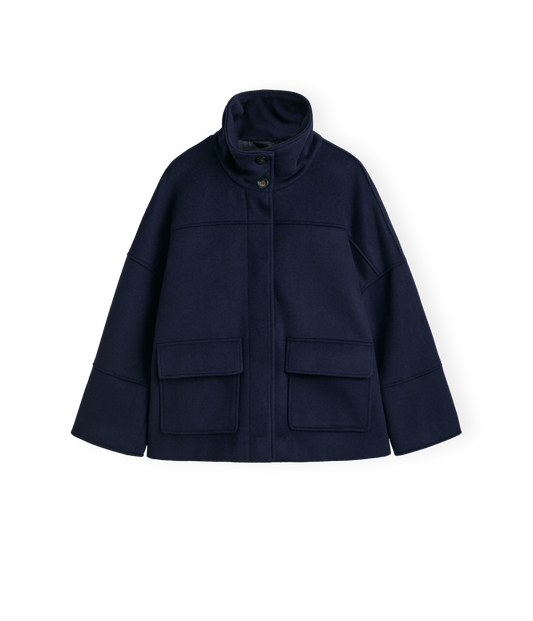 Relaxed Wool Jacket (Navy)