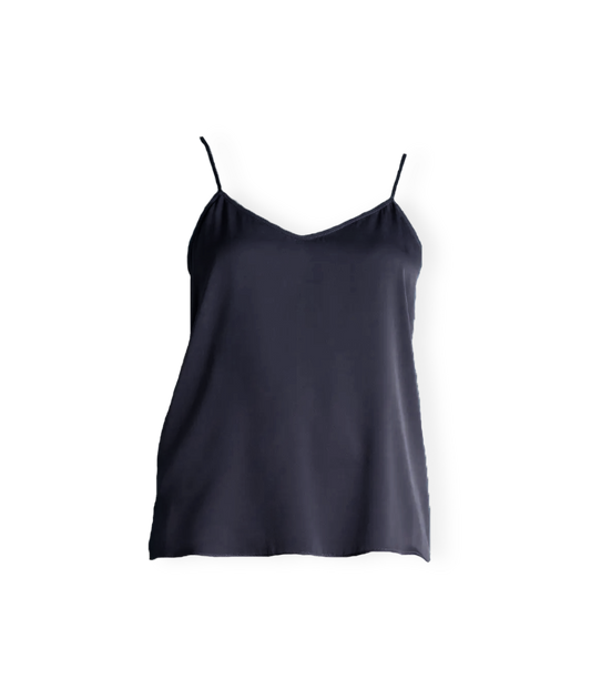 Seiden-V-Ausschnitt-Camisole (Marineblau)