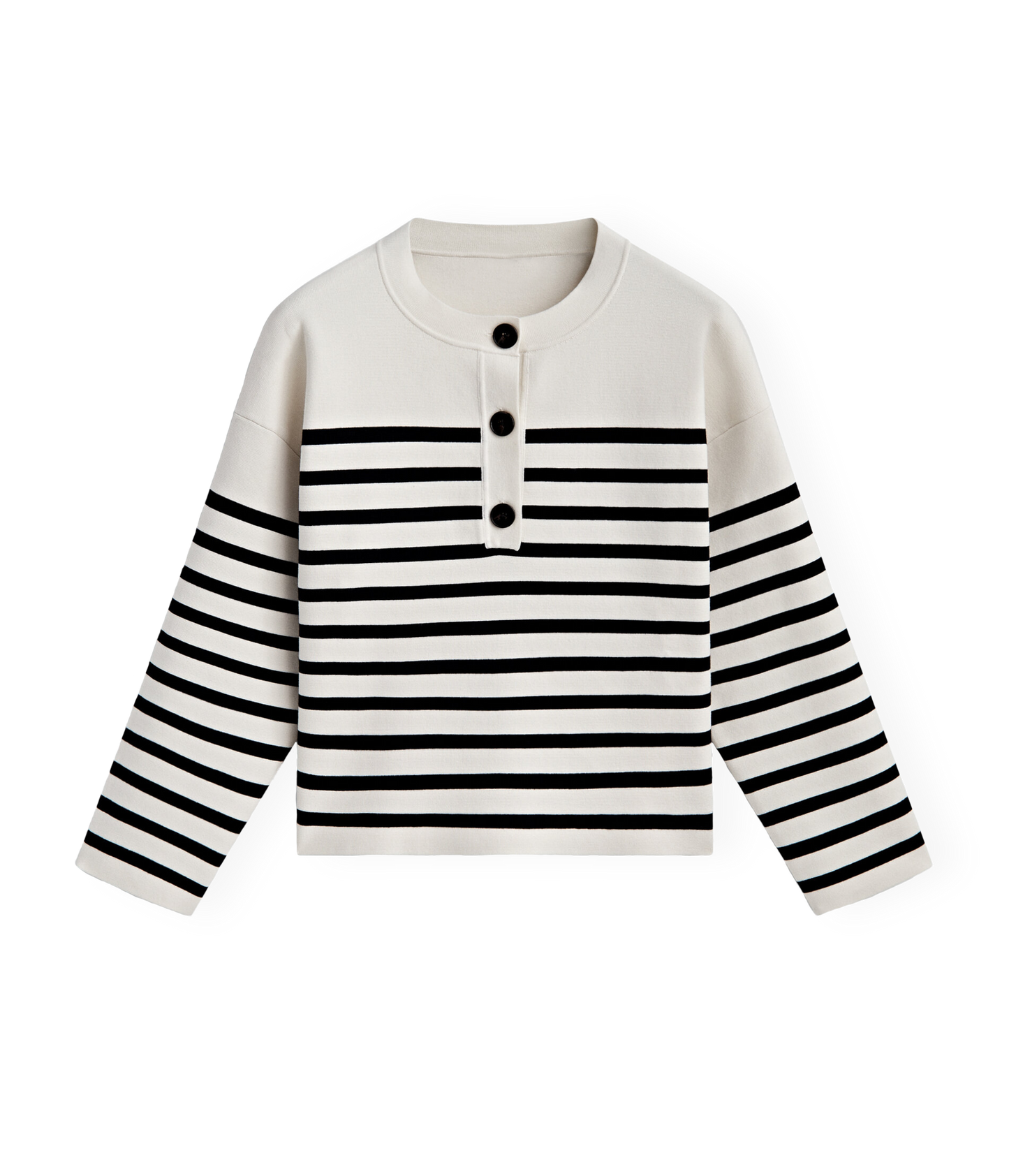 Striped Polo Sweater (Navy/White)