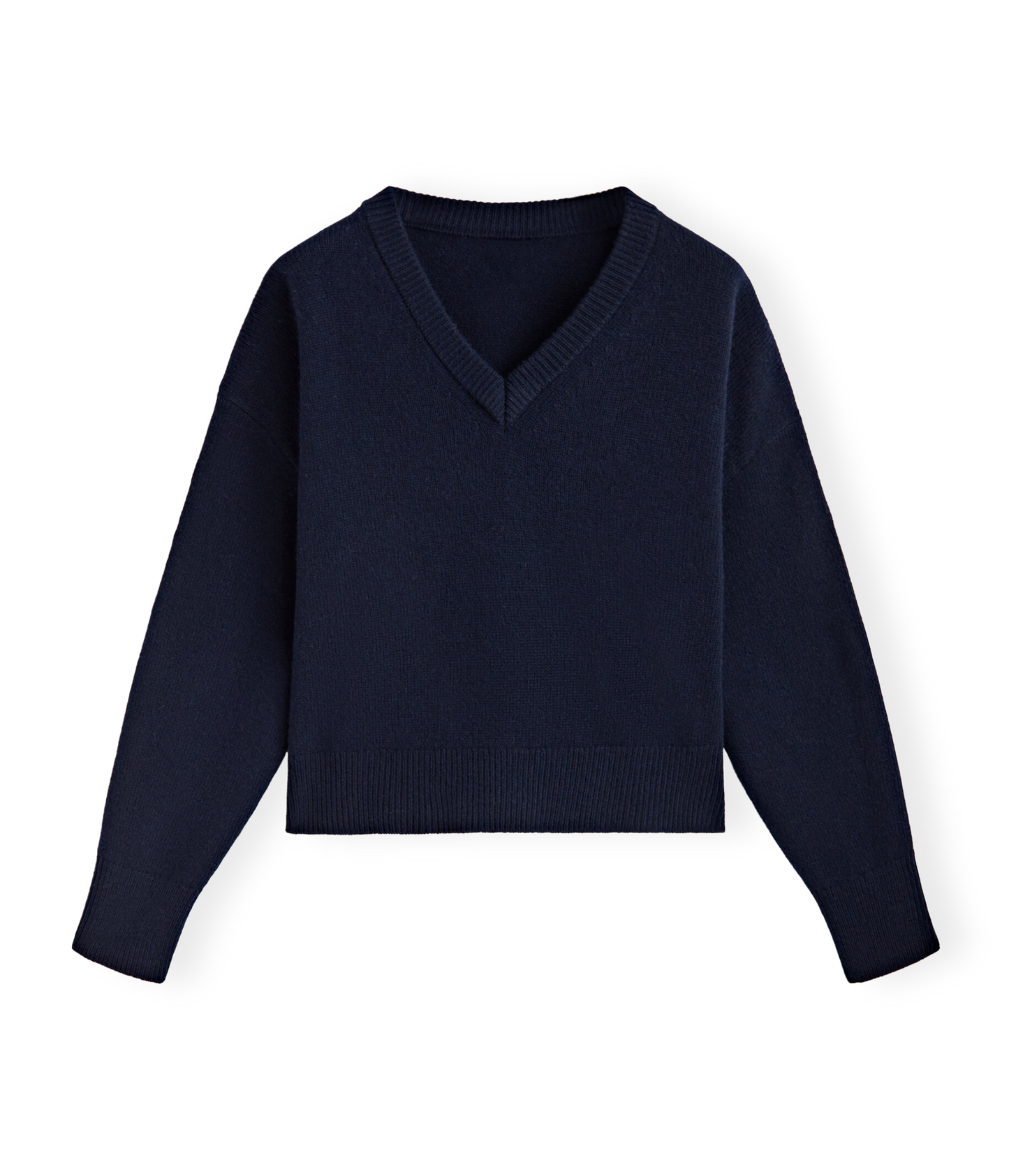 V-Ausschnitt Pullover (Marineblau)