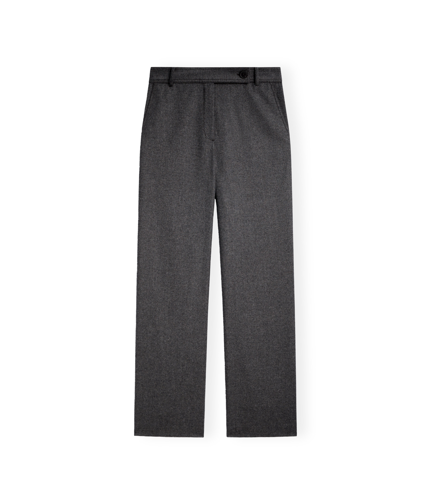 Wide Leg Wool Trousers (Charcoal)