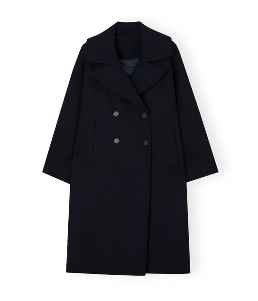 Wool Blend Peacoat (Evening Blue)