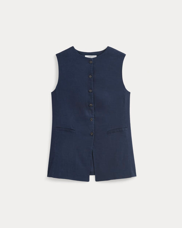 Long Vest | Navy