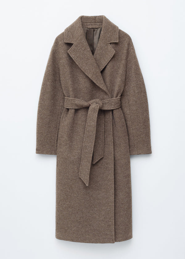 Belted Coat | Dark Brown