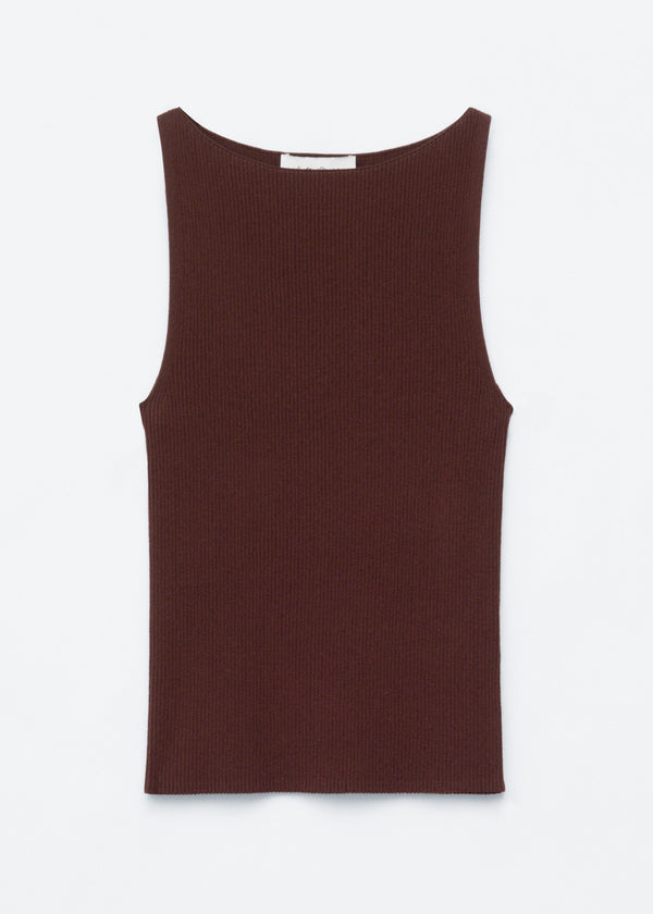 Ribbed Tank Top | Brown