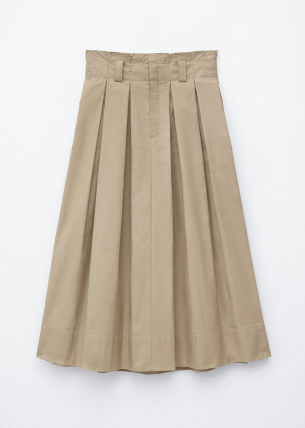 Pleated Midi Skirt | Beige