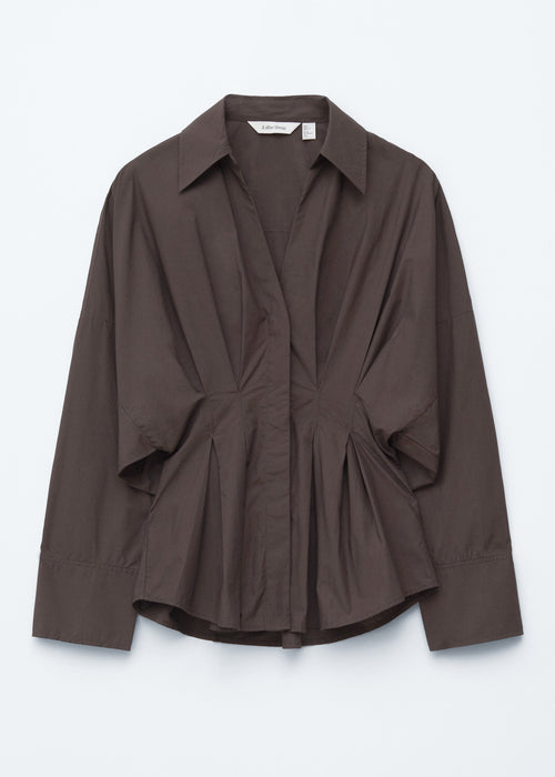 Waist-Defined Cotton Shirt