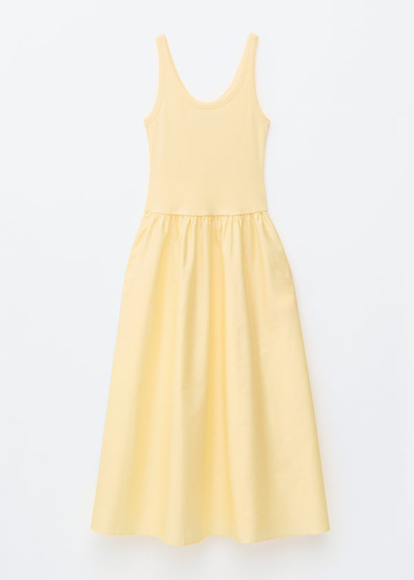 Ribbed Midi Dress | Yellow