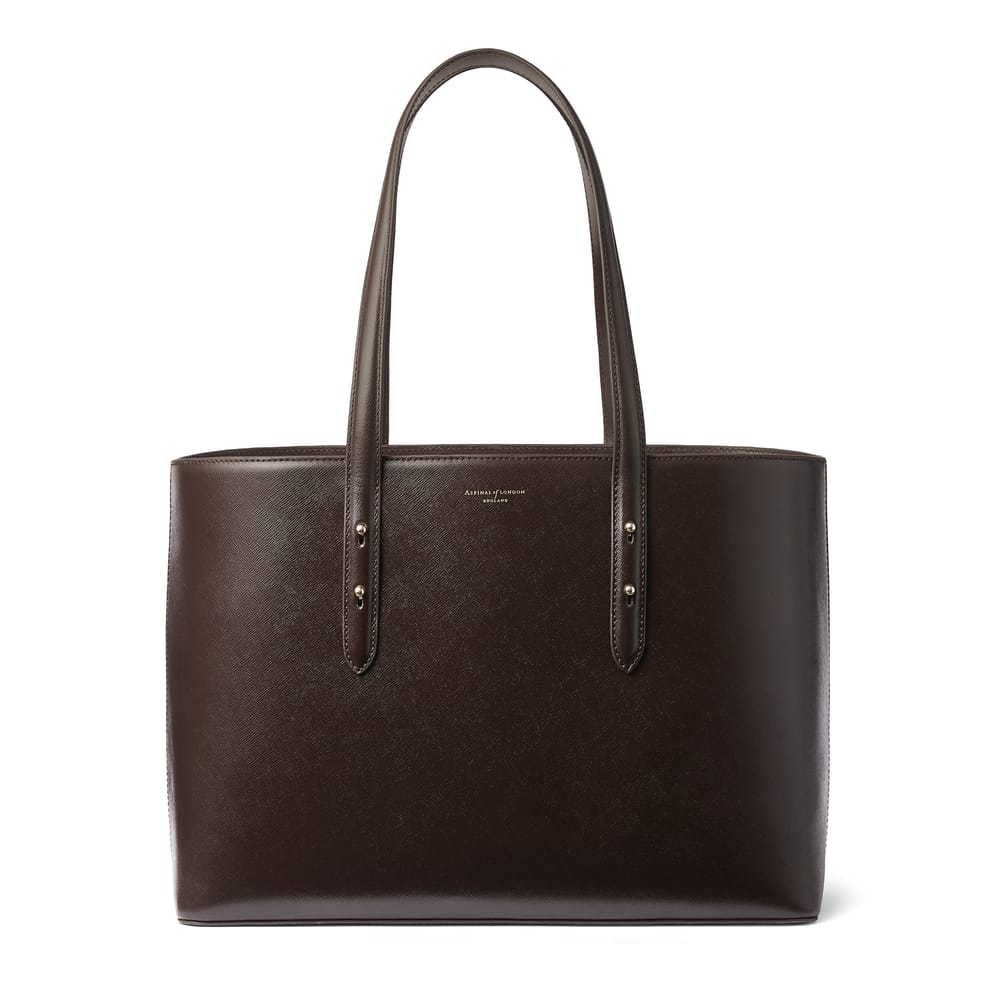 Regent Tote in Chocolate Saffiano